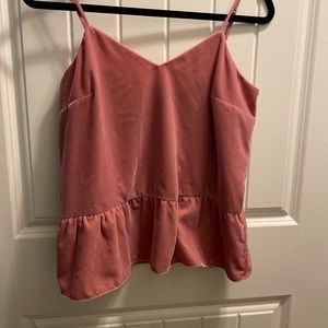 Jcrew Pink Velvet Peplum Tank